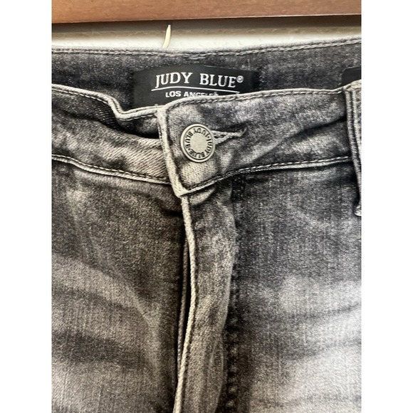 Judy Blue Skinny Fit Jeans 13/31 Hi Rise Distressed Hem Tapered Gray JB88792-GRY - Picture 3 of 13